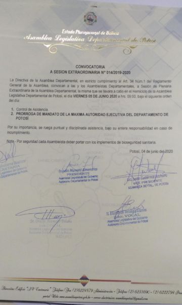 La convocatoria.