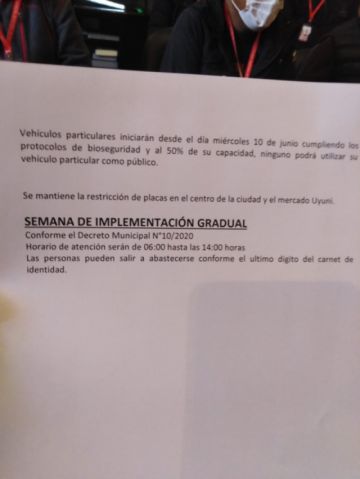 Disposiciones para esta semana