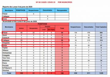 Reporte departamental del Sedes Potosí