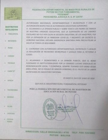 Documento de los maestros rurales