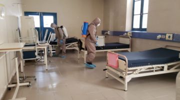 El Sedes desinfecta el hospital Bracamonte. FOTO SEDES