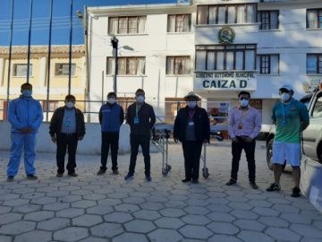 La familia entregó el aporte en el municipio. FOTOS FAMILIA  ARISPE PONCE