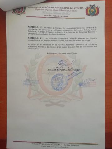 Decreto municipal sobre el encapsulamiento.