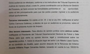 El memorial de amparo constitucional.