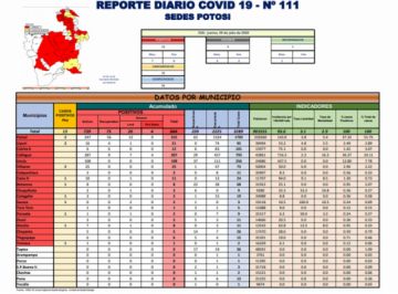 Reporte departamental del Sedes Potosí