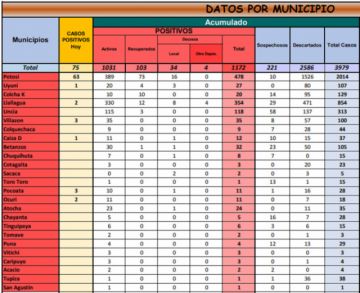 Reporte departamental del Sedes Potosí