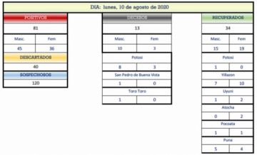 Reporte departamental del Sedes Potosí