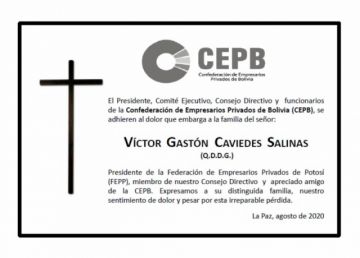 Condolencias por su partida en la página de Facebook del empresariado potosino