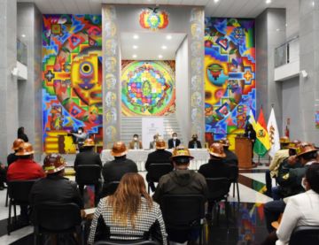 Tellería tomó juramento del cargo este lunes, en la Casa Grande, con la presencia de representantes del sector minero aurífero cooperativizado  FOTO: MMM