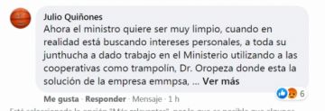 Mensaje de Julio Quiñones.