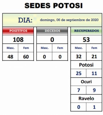 Reporte departamental del Sedes Potosí