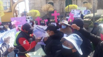La protesta llegó hasta el centro de la ciudad de Potosí