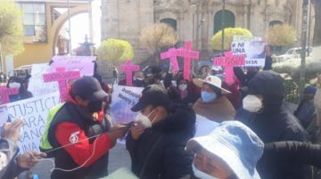 La protesta llegó hasta el centro de la ciudad de Potosí