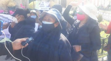 La protesta llegó hasta el centro de la ciudad de Potosí