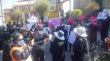 La protesta llegó hasta el centro de la ciudad de Potosí