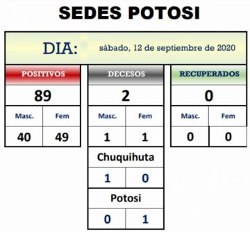 Reporte departamental del Sedes Potosí