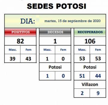 Reporte departamental del Sedes Potosí
