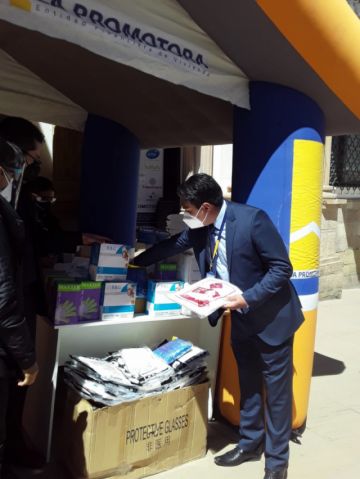 La donación está destinada al personal sanitario que trabaja en el Centro Covid que atiende a pacientes del Departamento. FOTO: LA PROMOTORA