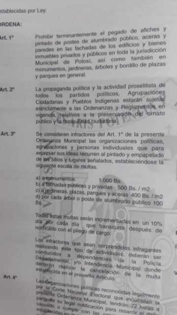 La Ordenanza  Municipal.