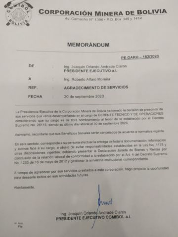 El memorando de destitución.