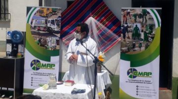 Trabajadores de Emap celebran aniversario con una misa. FOTO EMAP