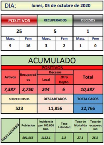 Reporte departamental del Sedes Potosí