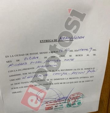 La comunicación del notario.