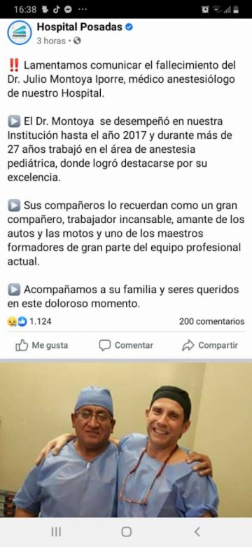 El comunicado del hospital.