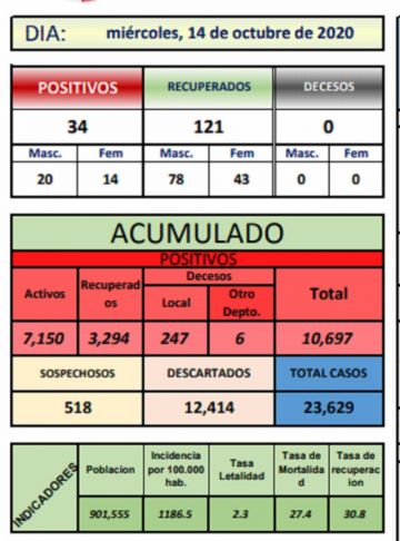 Reporte departamental del Sedes Potosí
