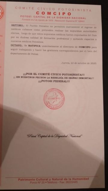 La resolución 18/2020 fue emitida en una reunión de directorio ampliado.