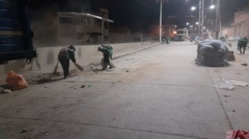 Realizaron la limpieza desde la madrugada. FOTO EMAP