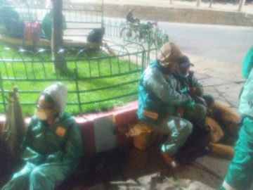 Realizaron la limpieza en la jornada de feriado. FOTO EMAP