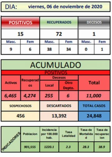 Reporte departamental del Sedes Potosí