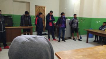 El centro de Acogida Nuevos Horizontes recibe la visita de los jugadores de Real Potosí. FOTO SEDEGES