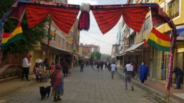 Así está Villazón a la espera de la llegada de Morales.