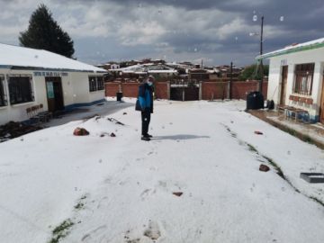 El granizo afectó varias comunidades en ambos municipios. FOTO JORGE PEÑARANDA