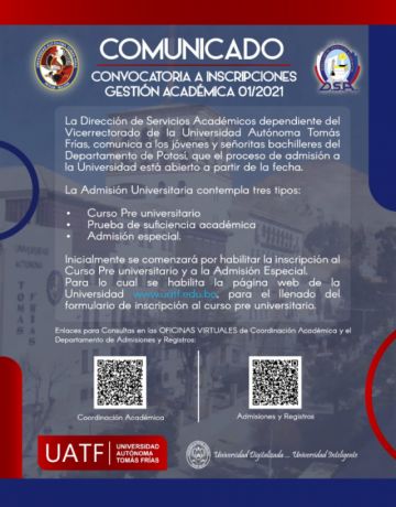 Información para los postulantes a los cursos preuniversitarios