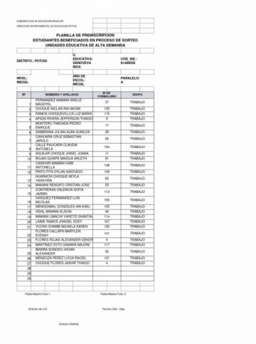 Listas tras el sorteo de cupos ayer. DIRECCIÓN DISTRITAL DE EDUCACIÓN