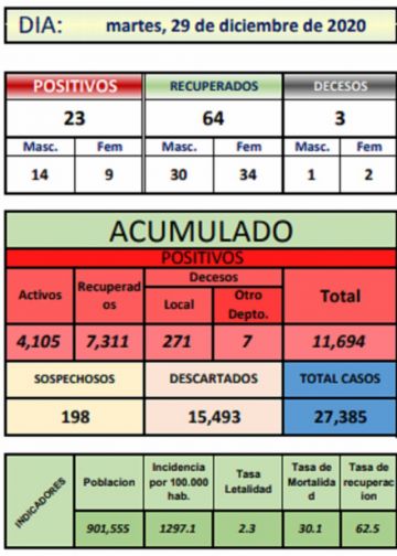 Reporte departamental del Sedes Potosí