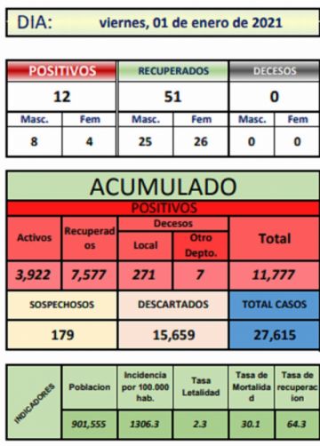 Reporte departamental del Sedes Potosí