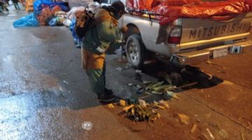 Así recibieron el año los trabajadores de la empresa de ase. FOTO EMAP