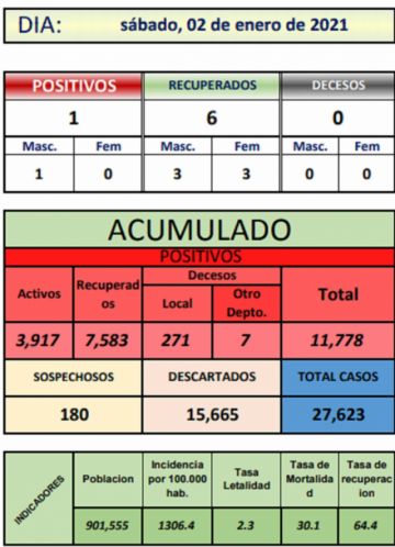 Reporte departamental del Sedes Potosí