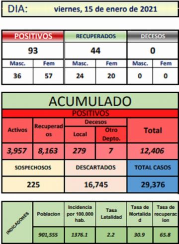 Reporte departamental del Sedes Potosí