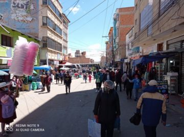 Las calles de la ciudad de Potosí el domingo 31 de enero