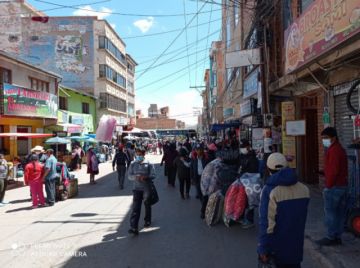 Las calles de la ciudad de Potosí el domingo 31 de enero
