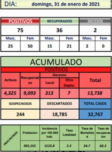 Reporte departamental del Sedes Potosí