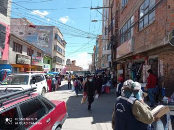 Las calles de la ciudad de Potosí el domingo 31 de enero