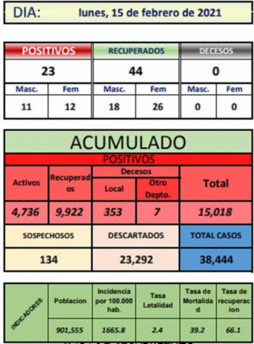 Reporte departamental del Sedes Potosí