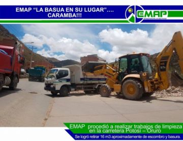 Realizaron la limpieza con apoyo de equipo pesado FOTO EMAP