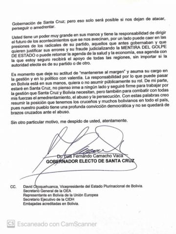 El pronunciamiento de Camacho.